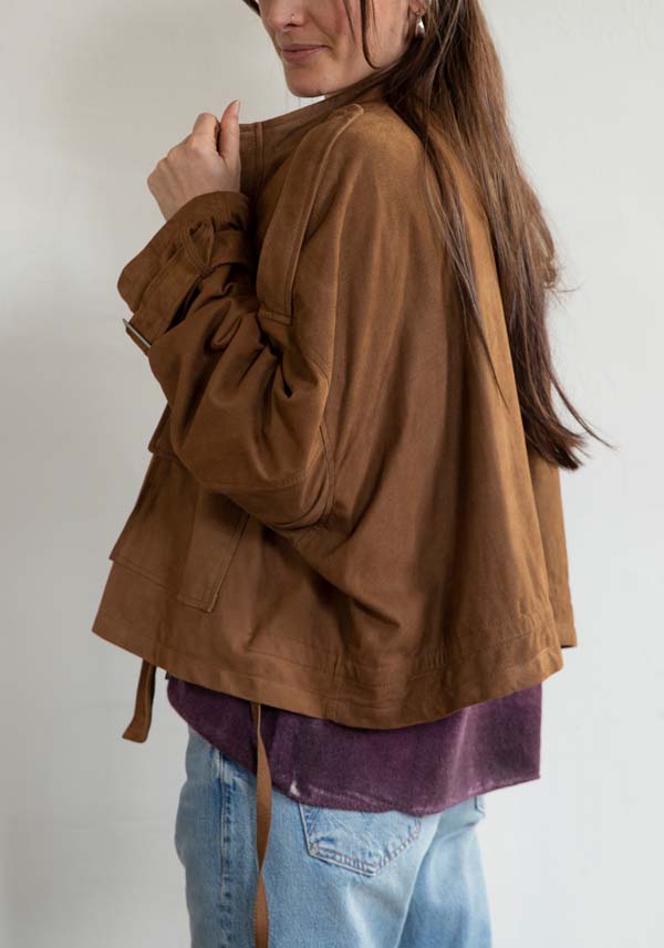 Rose & Lini GIORGIO BRATO SUEDE LEATHER “JACKET 21052” RUM Pezzi Unici