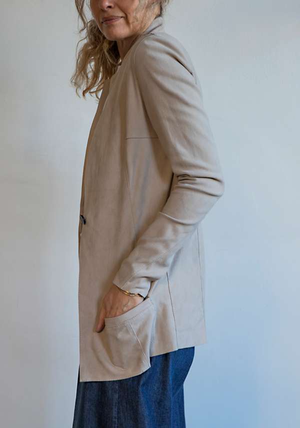 Rose & Lini GIORGIO BRATO SHELL SUEDE LEATHER “BLAZER STRETCH” Qualità Garantita