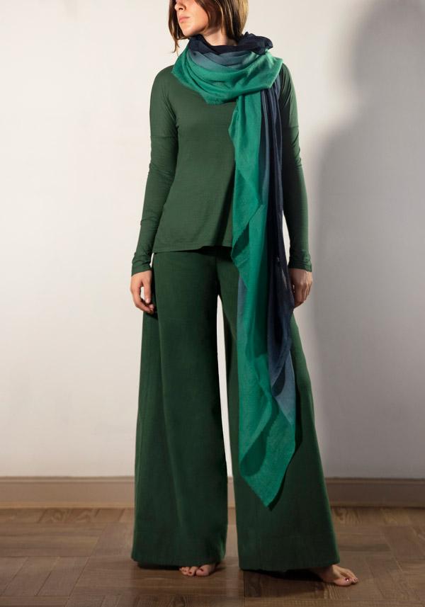 Rose & Lini BARBARA TANI COTTON & CASHMERE “TSHIRT 1585 CCL” MINT Consegna Veloce
