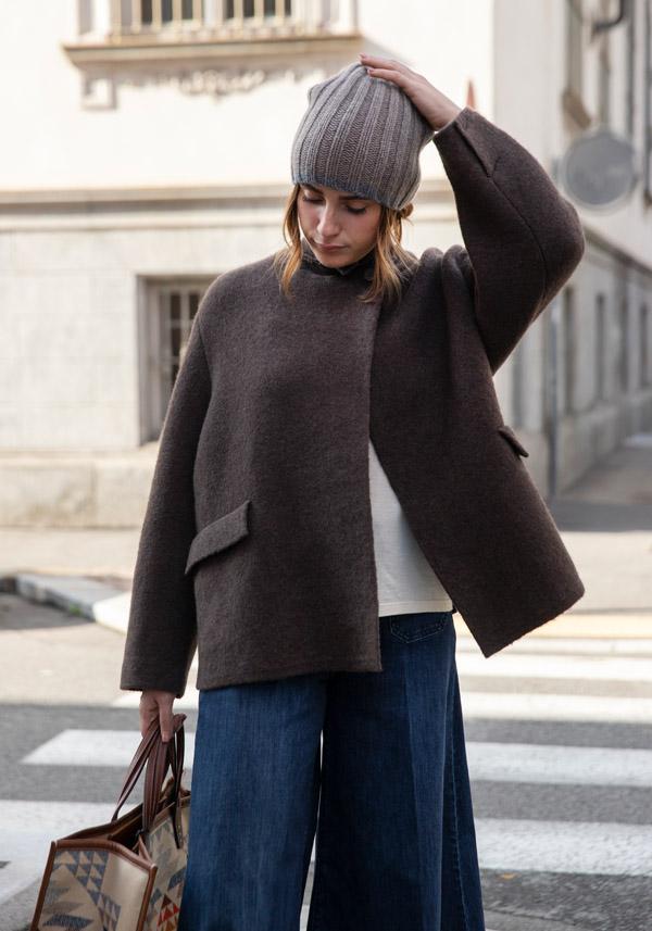 Rose & Lini BOBOUTIC WOOL JACKET “4765” BROWN Affare Del Giorno