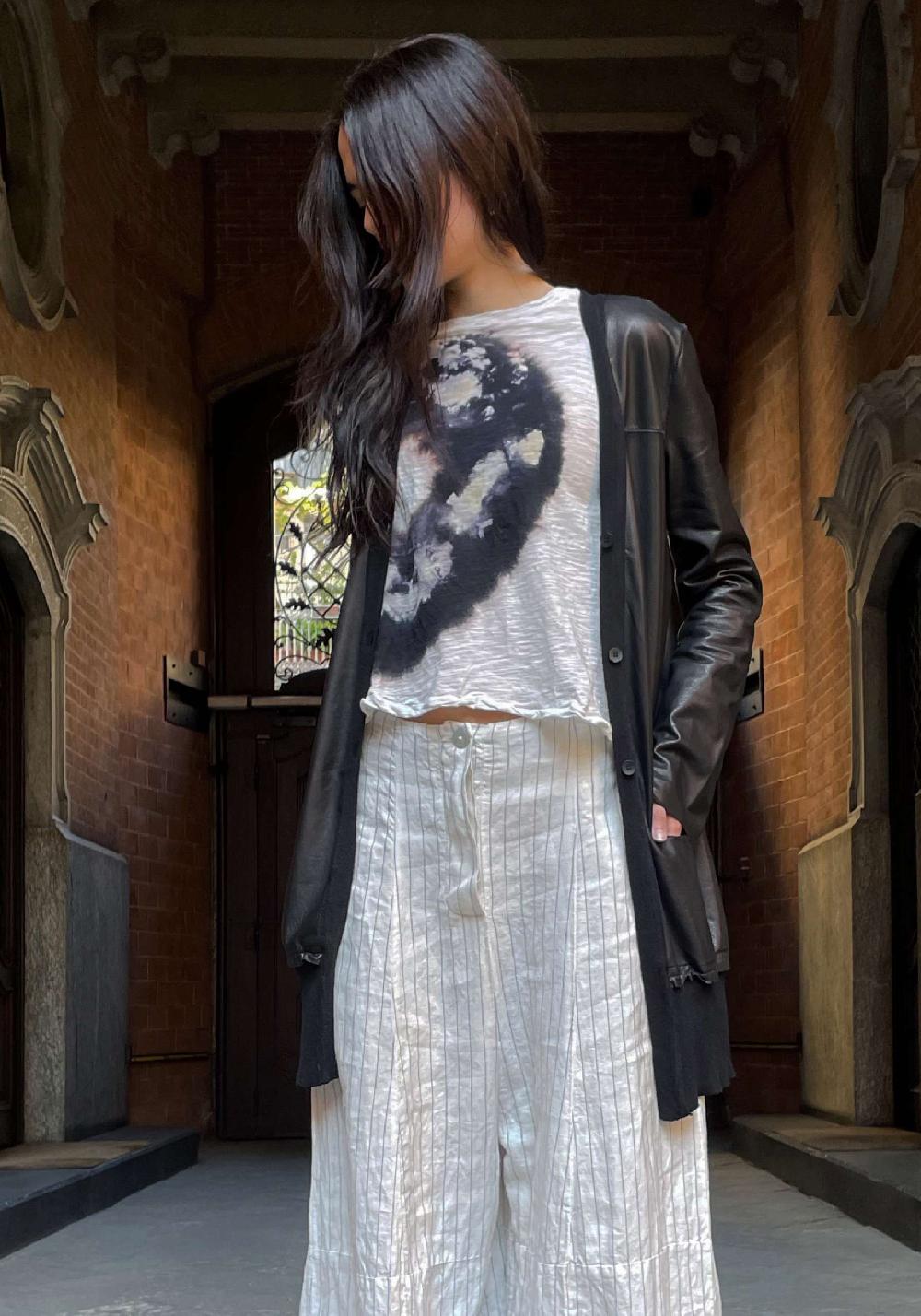 Rose & Lini GIORGIO BRATO BLACK LEATHER “CARDIGAN OVER” Novità