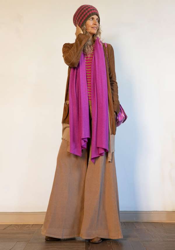 Rose & Lini GIORGIO BRATO RUM SUEDE LEATHER “CARDIGAN OVER” Presa