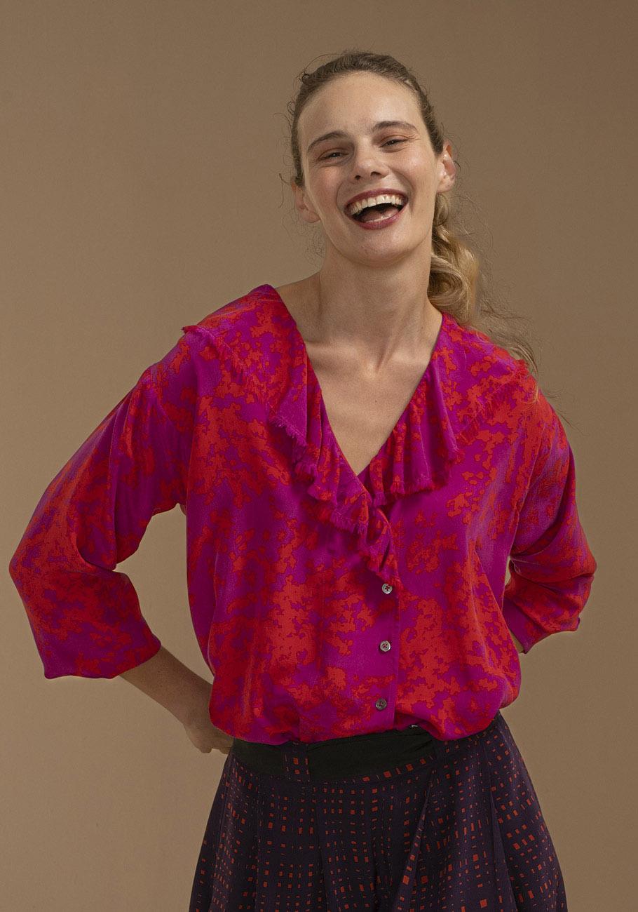 Rose & Lini AN AN LONDREE SILK “PLAY BLOUSE” PINK Offerta