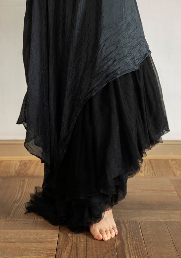 Rose & Lini MARC LE BIHAN SILK “ROBE 2111” IVORY & BLACK DRESS In Vendita