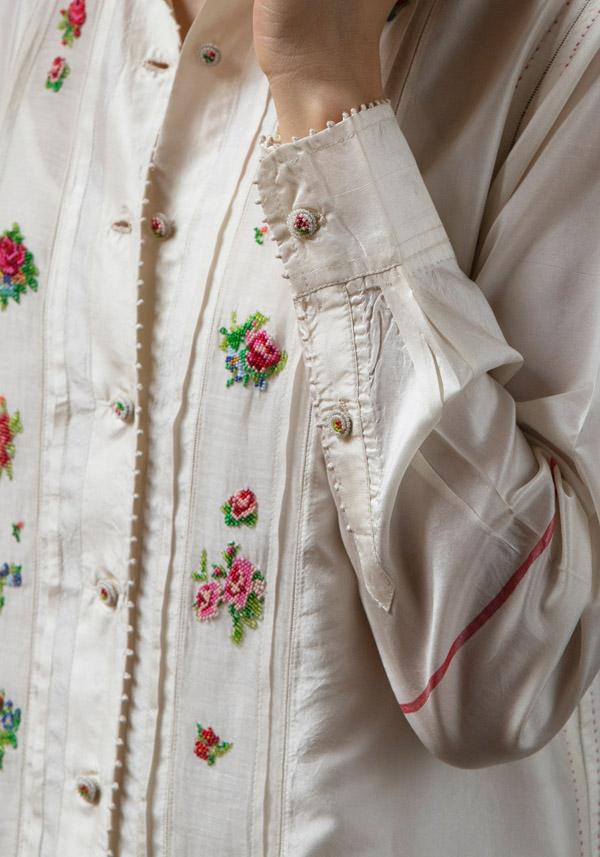 Rose & Lini PERO “PLA01” PEARL EMBROIDERED SHIRT Saldi