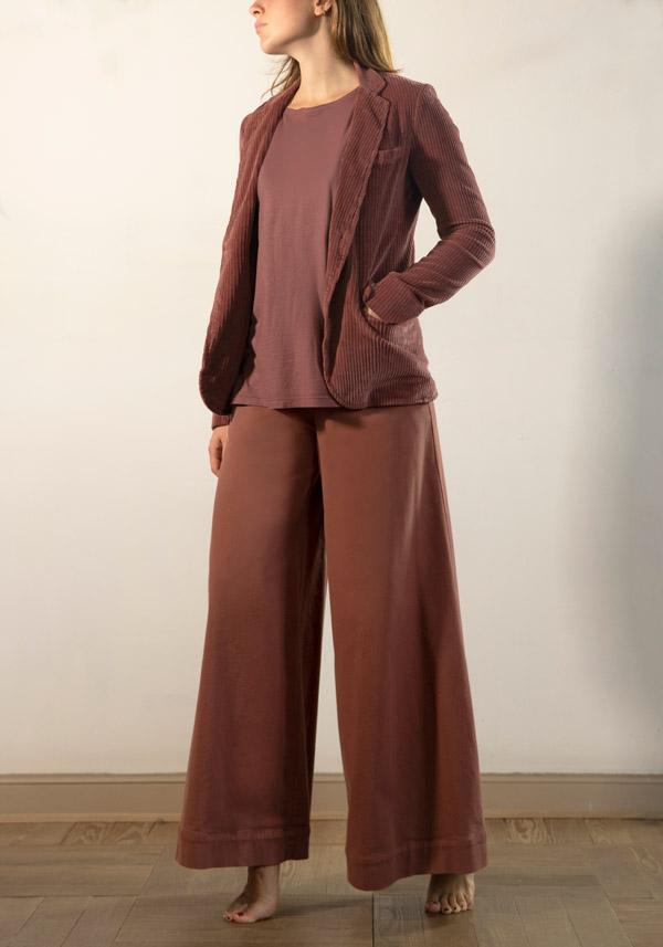 Rose & Lini BARBARA TANI COTTON “PANTS 457 C01” TERRA Saldi Di Fabbrica