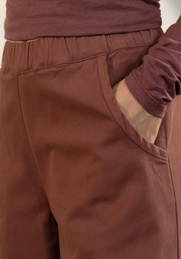 Rose & Lini BARBARA TANI COTTON “PANTS 457 C01” TERRA Saldi Di Fabbrica