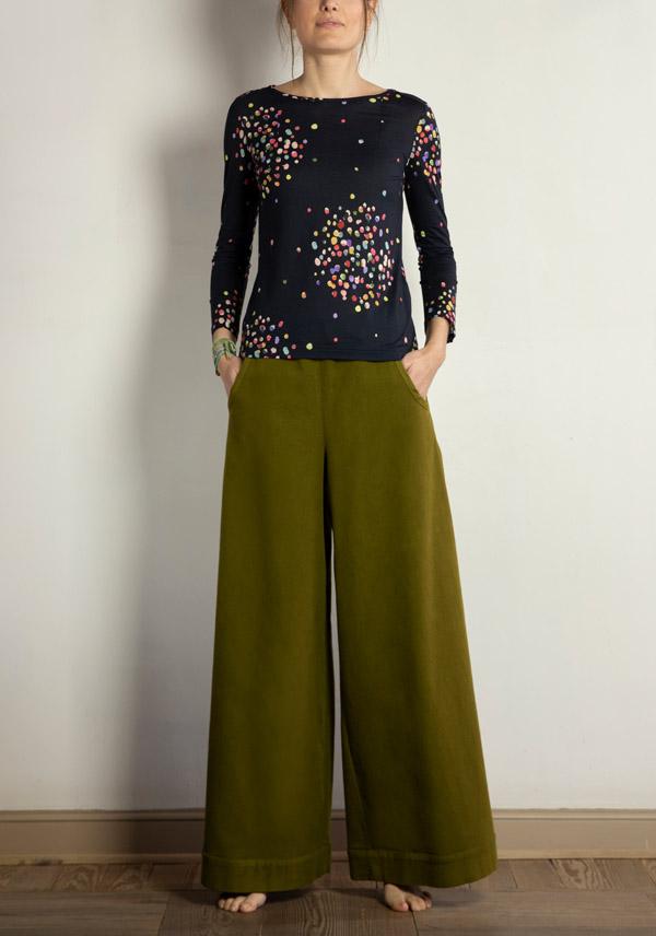 Rose & Lini BARBARA TANI COTTON “PANTS 457 F02” CURRY I Più Venduti