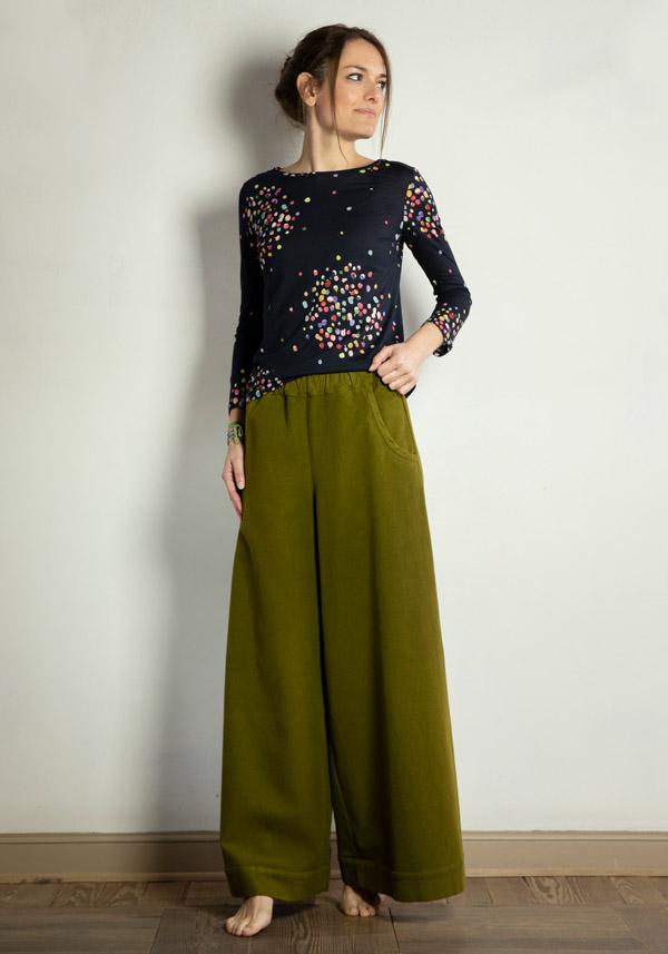 Rose & Lini BARBARA TANI COTTON “PANTS 457 F02” CURRY I Più Venduti