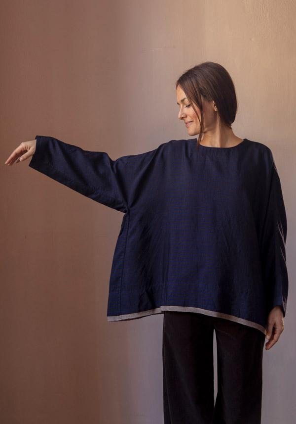 Rose & Lini AODRESS WOOL “BLOUSE 1” DARK BROWN Prezzo di fabbrica