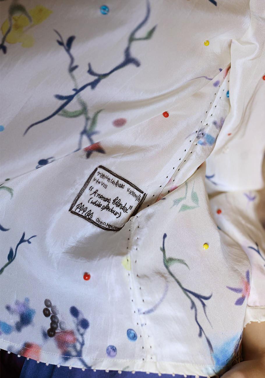 Rose & Lini AN AN LONDREE SILK “NOTE BLOUSE” WHITE Offerta speciale