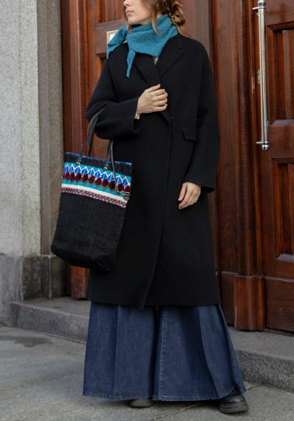 Rose & Lini BOBOUTIC WOOL BLACK LONG COAT “4778” Flash Sale