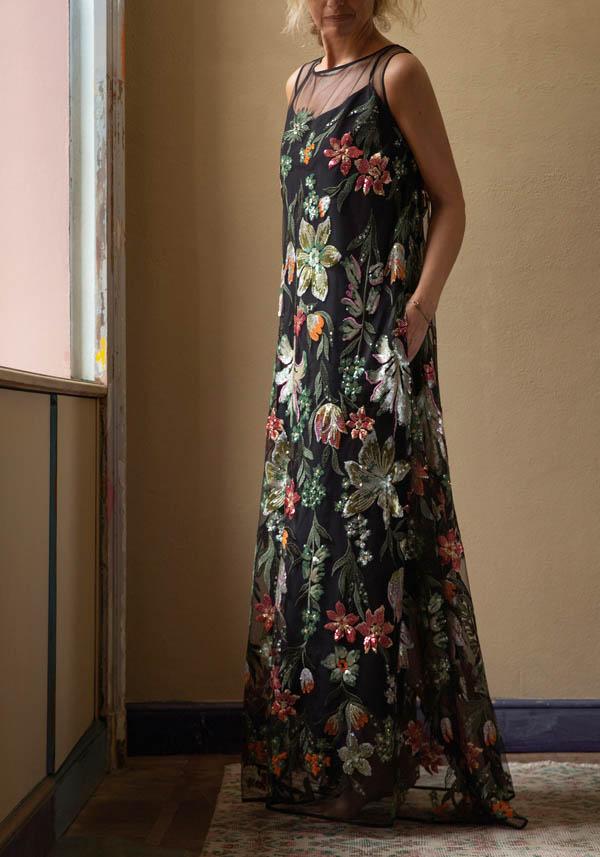 Rose & Lini CO.GO BLACK “DRESS VV354” FLOWER EMBROIDERIES Online Outlet