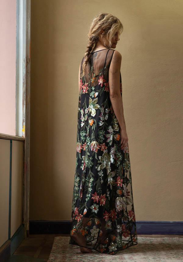 Rose & Lini CO.GO BLACK “DRESS VV354” FLOWER EMBROIDERIES Online Outlet