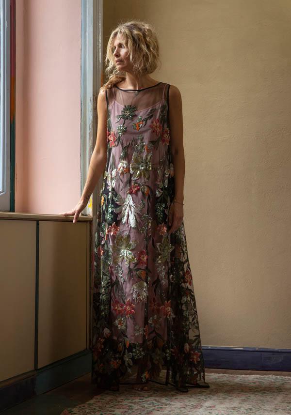 Rose & Lini CO.GO BLACK “DRESS VV354” FLOWER EMBROIDERIES Online Outlet