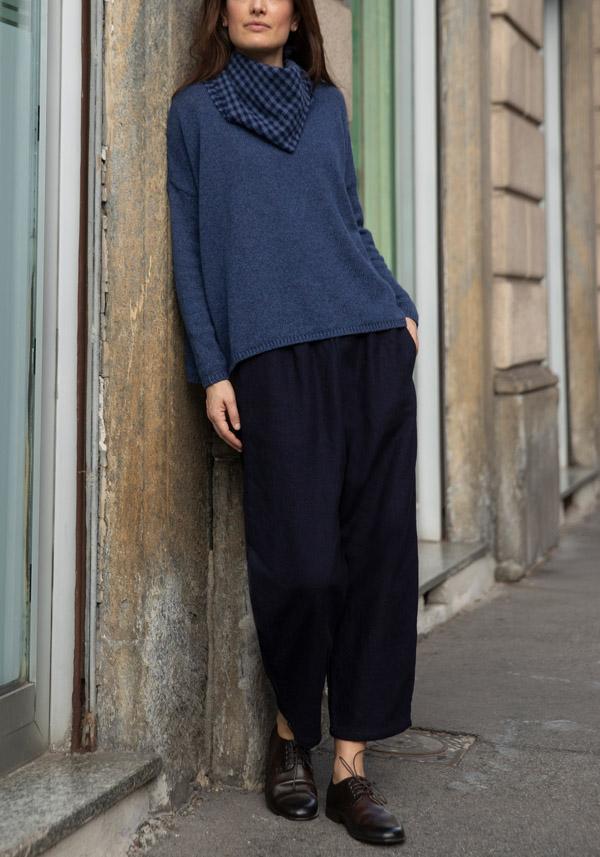 Rose & Lini APUNTOB CASHMERE & ALPACA “PULL 1890” DENIM BLUE Bestseller