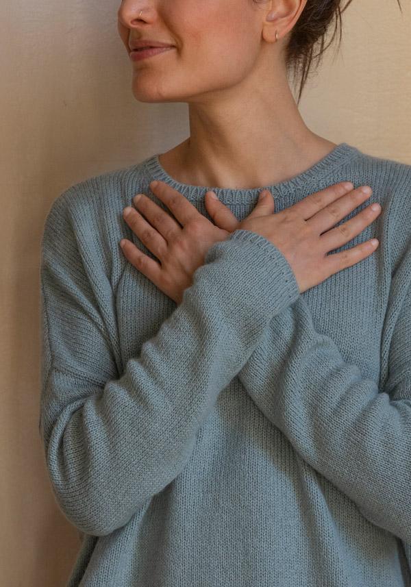 Rose & Lini APUNTOB CASHMERE & ALPACA “PULL 1890” SKY BLUE Offerte giornaliere