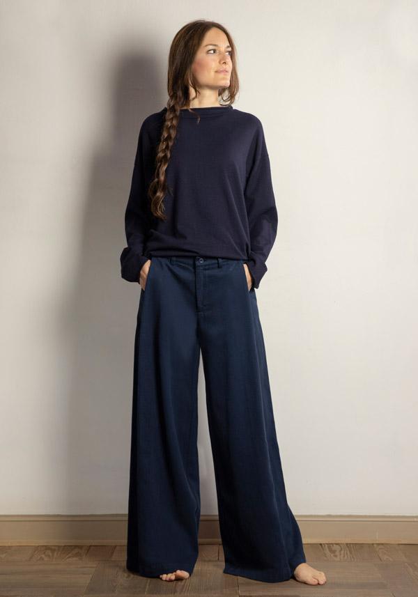 Rose & Lini LABO ART COTTON “DIAGONALE” ATLANTIC PANTS Sconti VIP