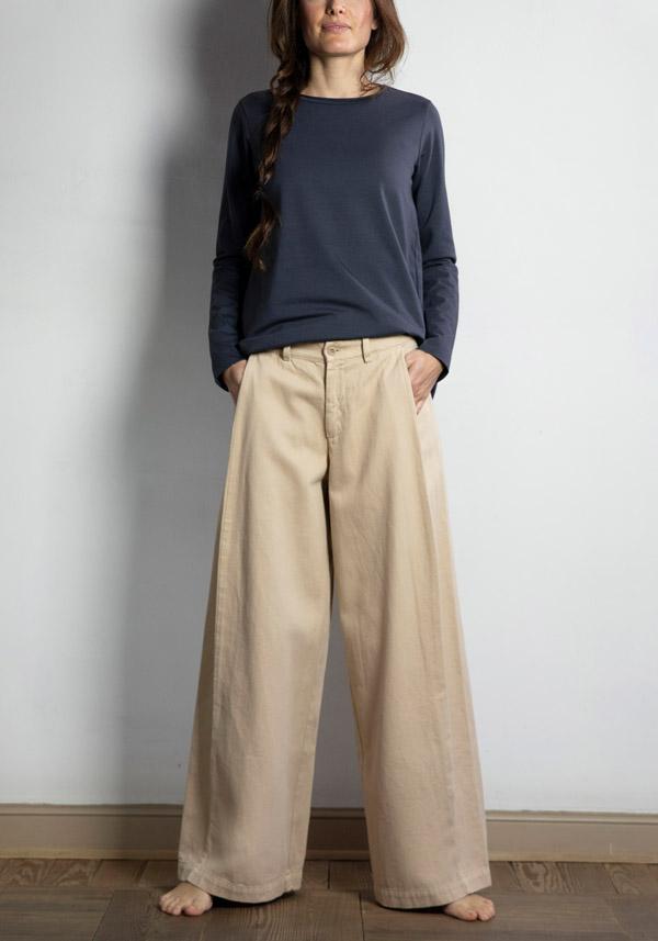 Rose & Lini LABO ART COTTON “DIAGONALE” PEPPER PANTS Prezzo basso