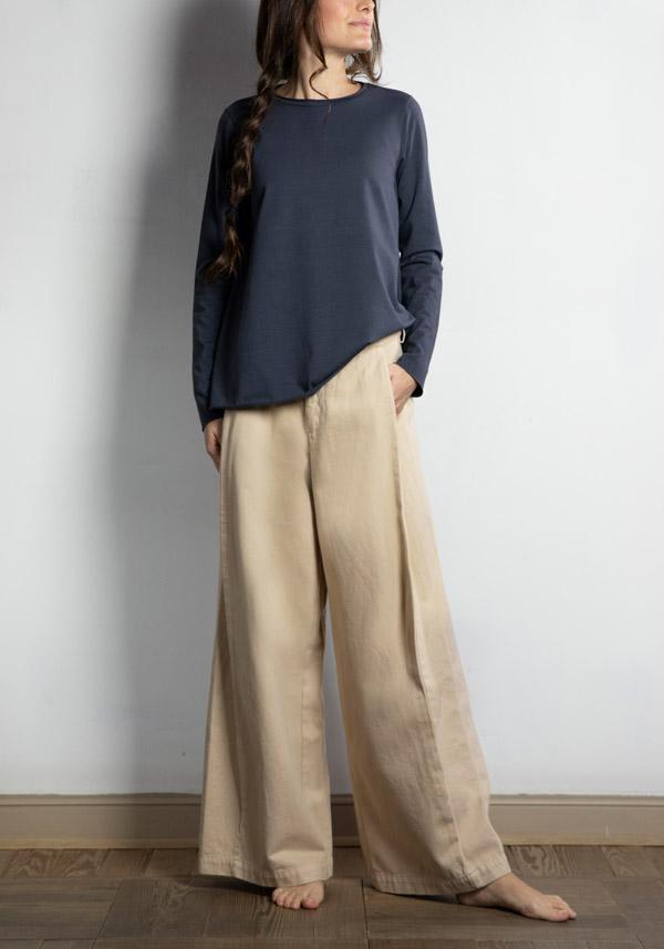 Rose & Lini LABO ART COTTON “DIAGONALE” PEPPER PANTS Prezzo basso