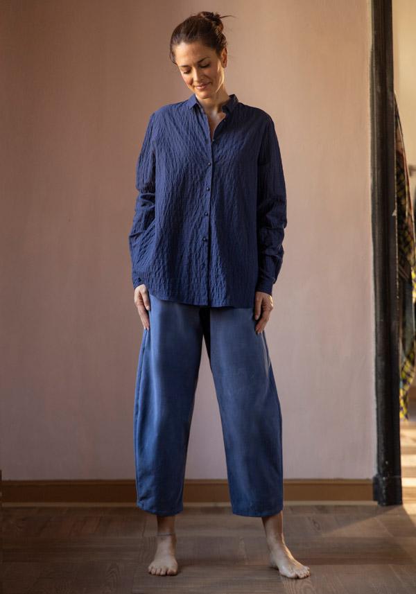 Rose & Lini APUNTOB COTTON “SHIRT 1895” NIGHT BLUE Ritorno libero