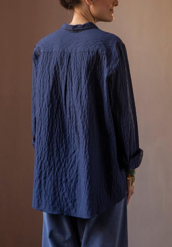 Rose & Lini APUNTOB COTTON “SHIRT 1895” NIGHT BLUE Ritorno libero