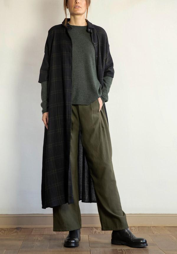 Rose & Lini APUNTOB WOOL CHECKED “DRESS 1813” BLUE Latest stili