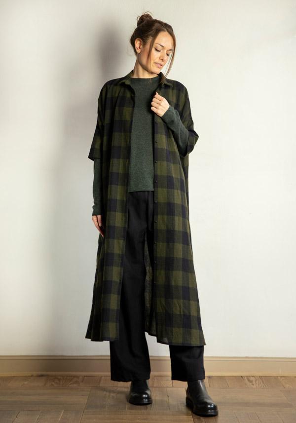 Rose & Lini APUNTOB WOOL CHECKED “DRESS 1813” MILITARY Ultimi due giorni