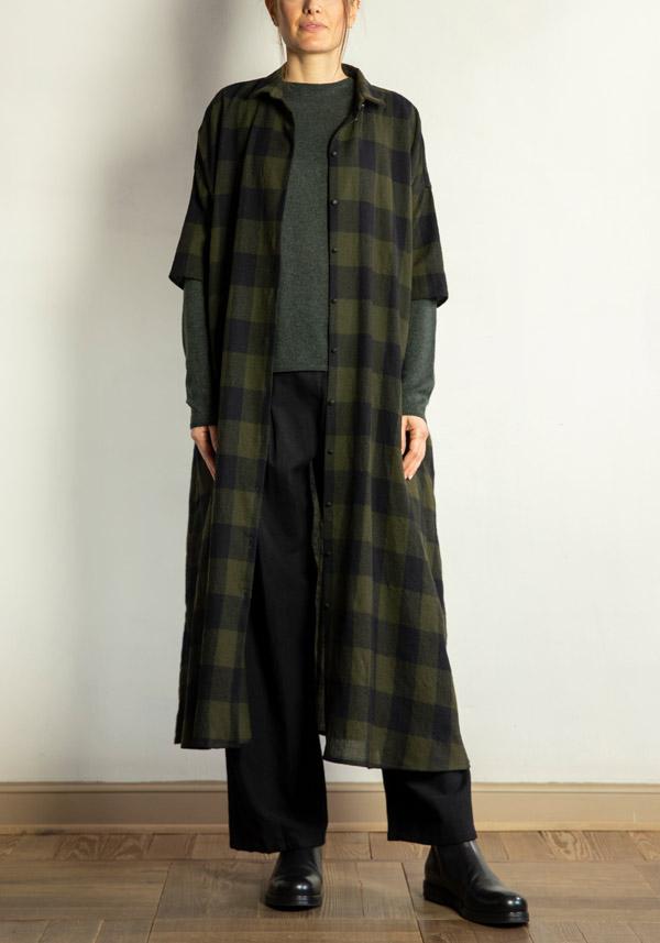 Rose & Lini APUNTOB WOOL CHECKED “DRESS 1813” MILITARY Ultimi due giorni