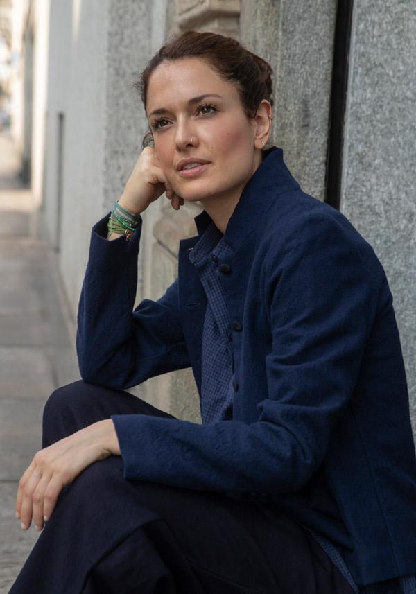 Rose & Lini APUNTOB VIRGIN WOOL “JACKET 1878” BLUE Ultimo giorno