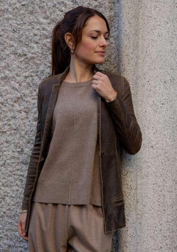 Rose & Lini GIORGIO BRATO VINTAGE BROWN LEATHER “BLAZER STRETCH” Fino al 60% di sconto
