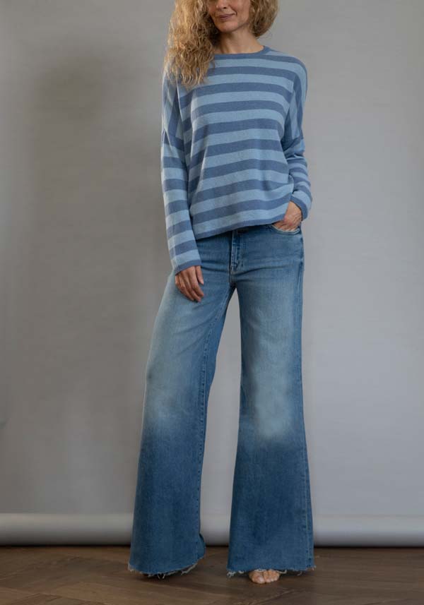 Rose & Lini MOTHER DENIM “THE ROLLER FRAY” DENIM BLUE JEANS Fino al 55% di sconto