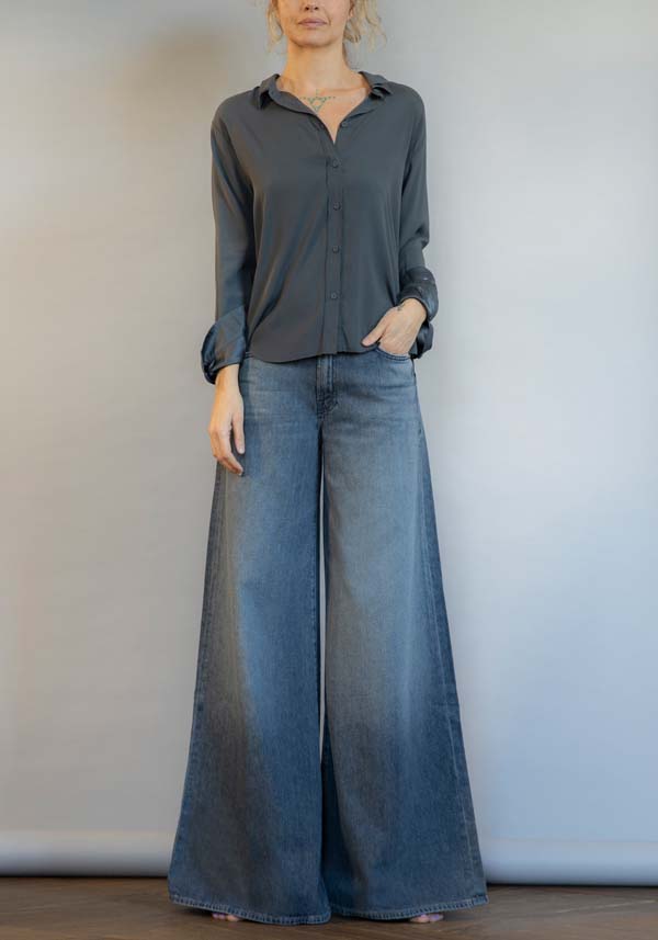 Rose & Lini MOTHER DENIM “THE SWISHER SNEAK” BLACK JEANS Super sconto