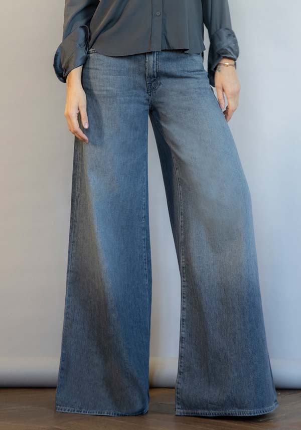 Rose & Lini MOTHER DENIM “THE SWISHER SNEAK” BLACK JEANS Super sconto