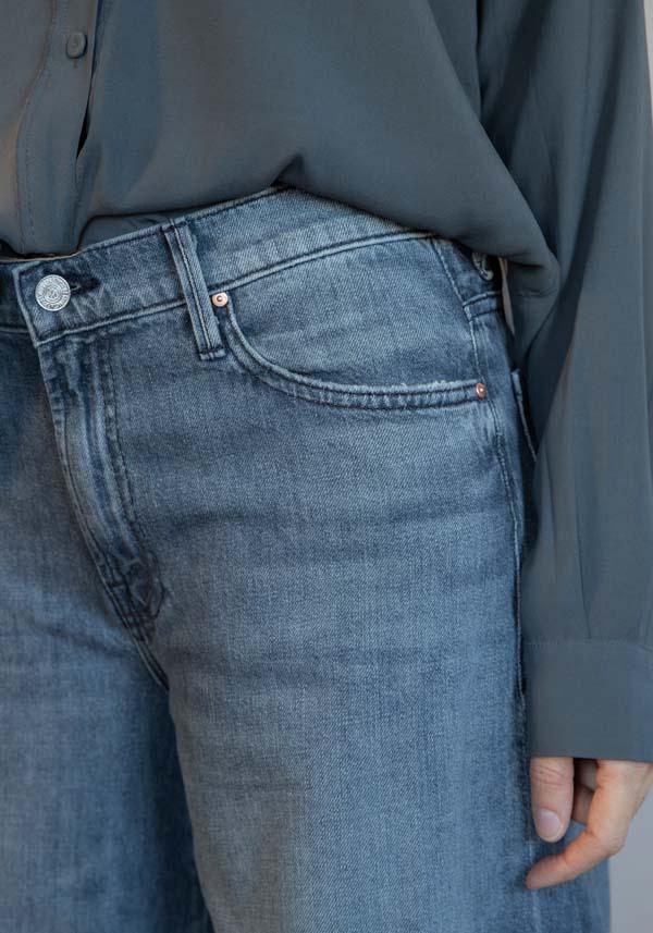 Rose & Lini MOTHER DENIM “THE SWISHER SNEAK” BLACK JEANS Super sconto