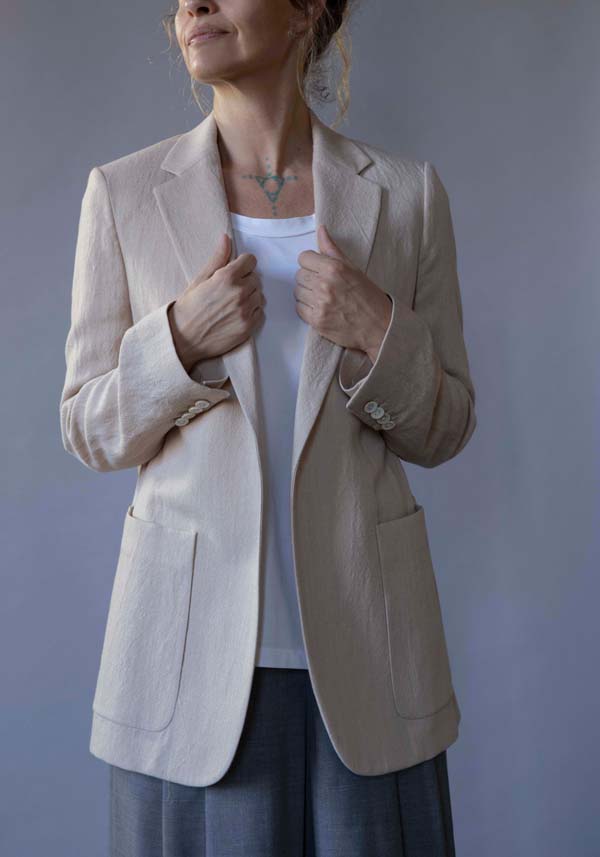 Rose & Lini N8 WOOL & LINEN “JACKET 2111” BEIGE Black Friday Prezzi