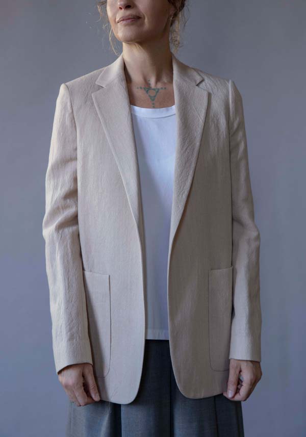 Rose & Lini N8 WOOL & LINEN “JACKET 2111” BEIGE Black Friday Prezzi