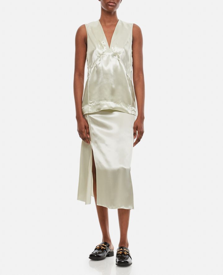 Biffi FLUID SATIN MIDI SKIRT In Linea