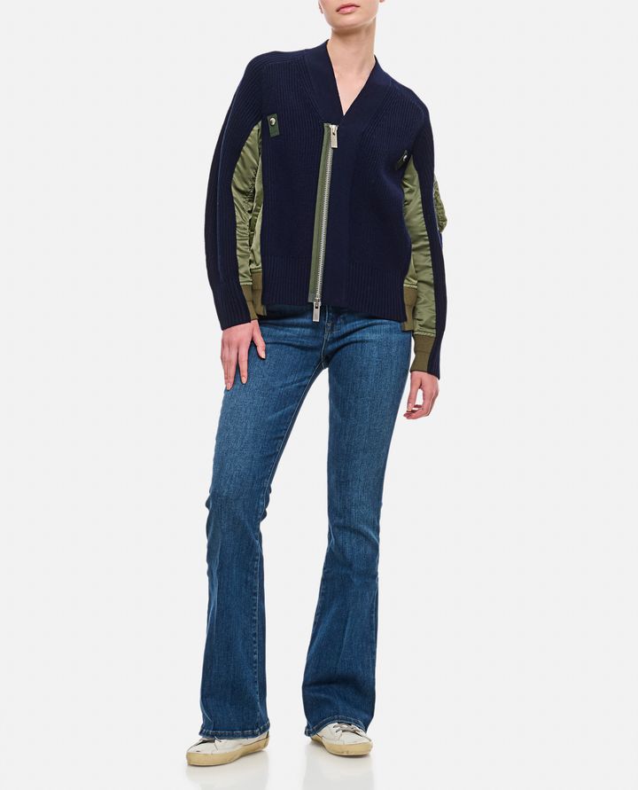 Biffi CARDIGAN IN LANA E TWILL DI NYLON Only for today