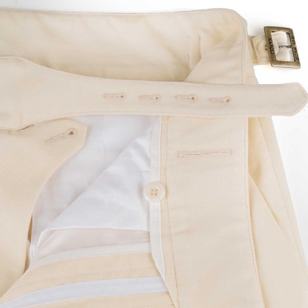 ﻿Rubinacci Vintage archive pantalone Manny in lana e cotone bianco Nuova