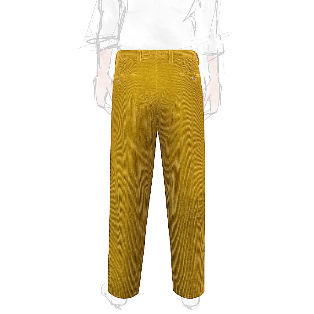 Rubinacci Vintage archive pantalone velluto a coste con pinces ocra Moda