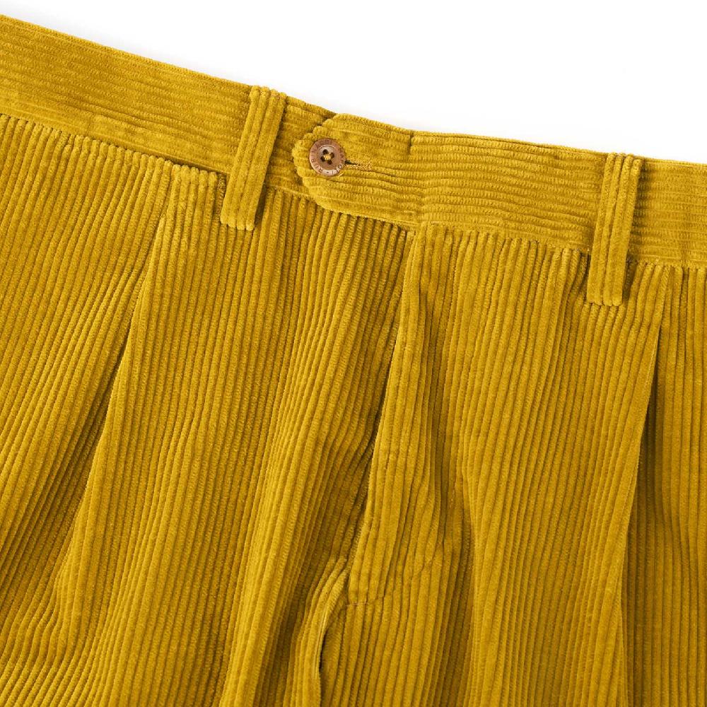 Rubinacci Vintage archive pantalone velluto a coste con pinces ocra Moda