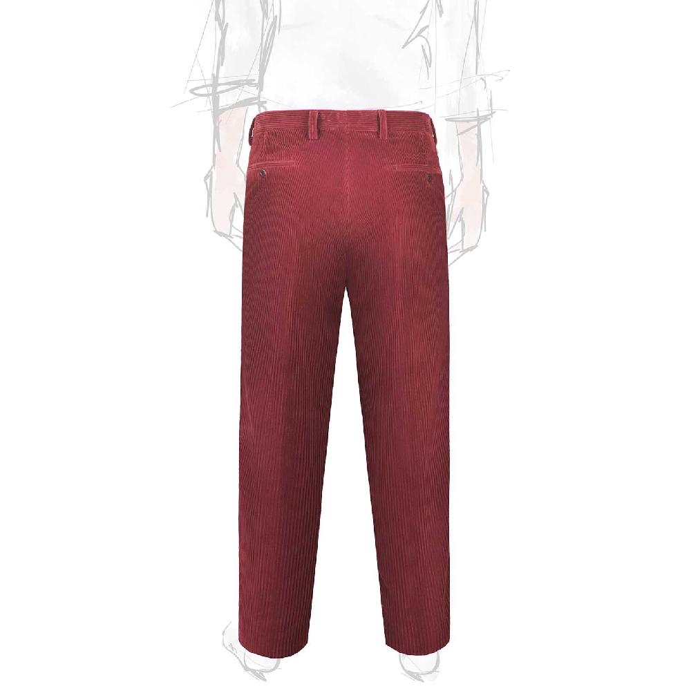 Rubinacci Vintage archive pantalone velluto a coste con pinces ciliegia Italy