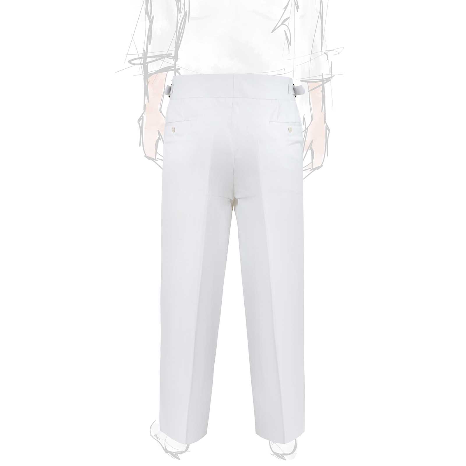 Rubinacci Vintage archive pantalone Manny in cotone bianco Qualità