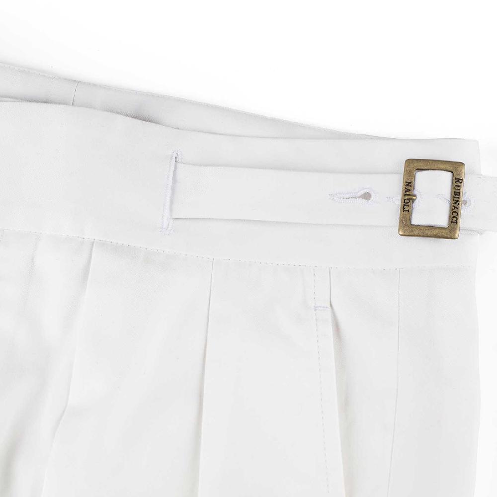 Rubinacci Vintage archive pantalone Manny in cotone bianco Qualità