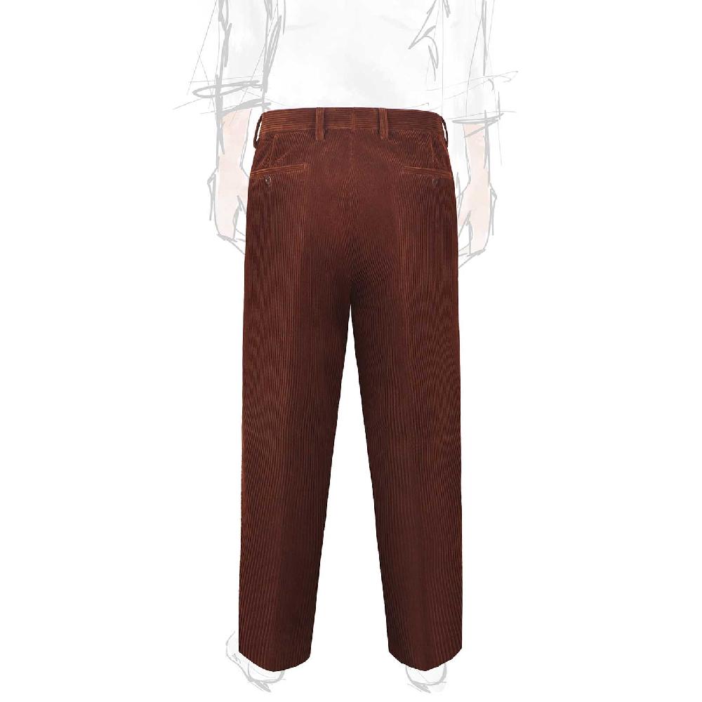 Rubinacci Vintage archive pantalone velluto a coste con pinces marrone Vendita