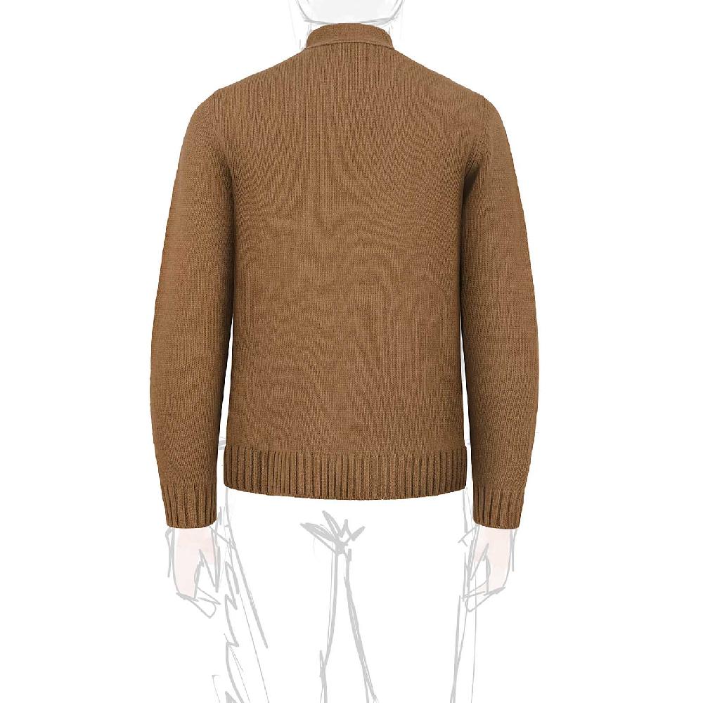 Rubinacci Vintage archive cardigan a rombi in lana tabacco Soddisfazione Garantita