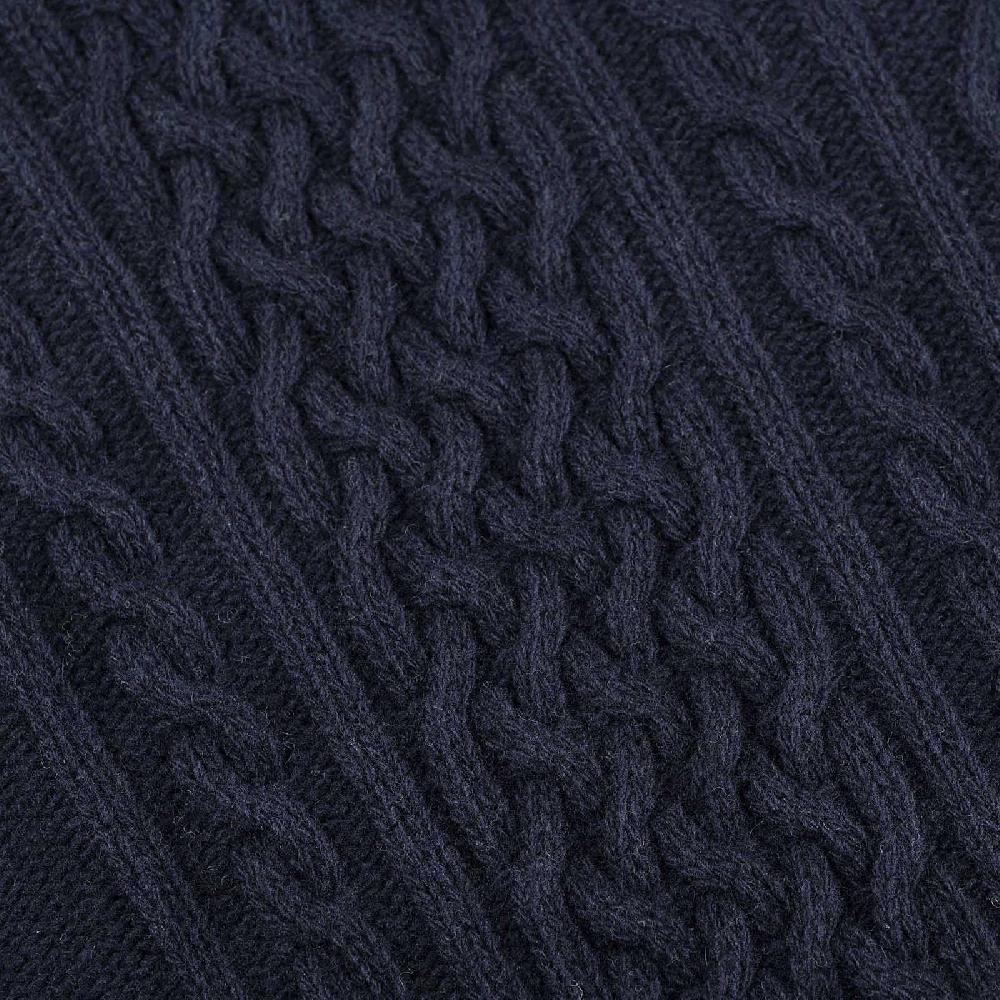 Rubinacci Vintage archive girocollo con trecce in lana blu Qualità Garantita