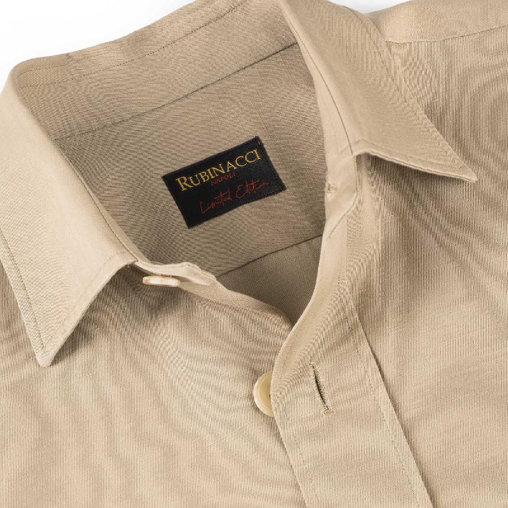 Rubinacci Serie Limitata overshirt in cotone e lino biscotto Promozione Limitata
