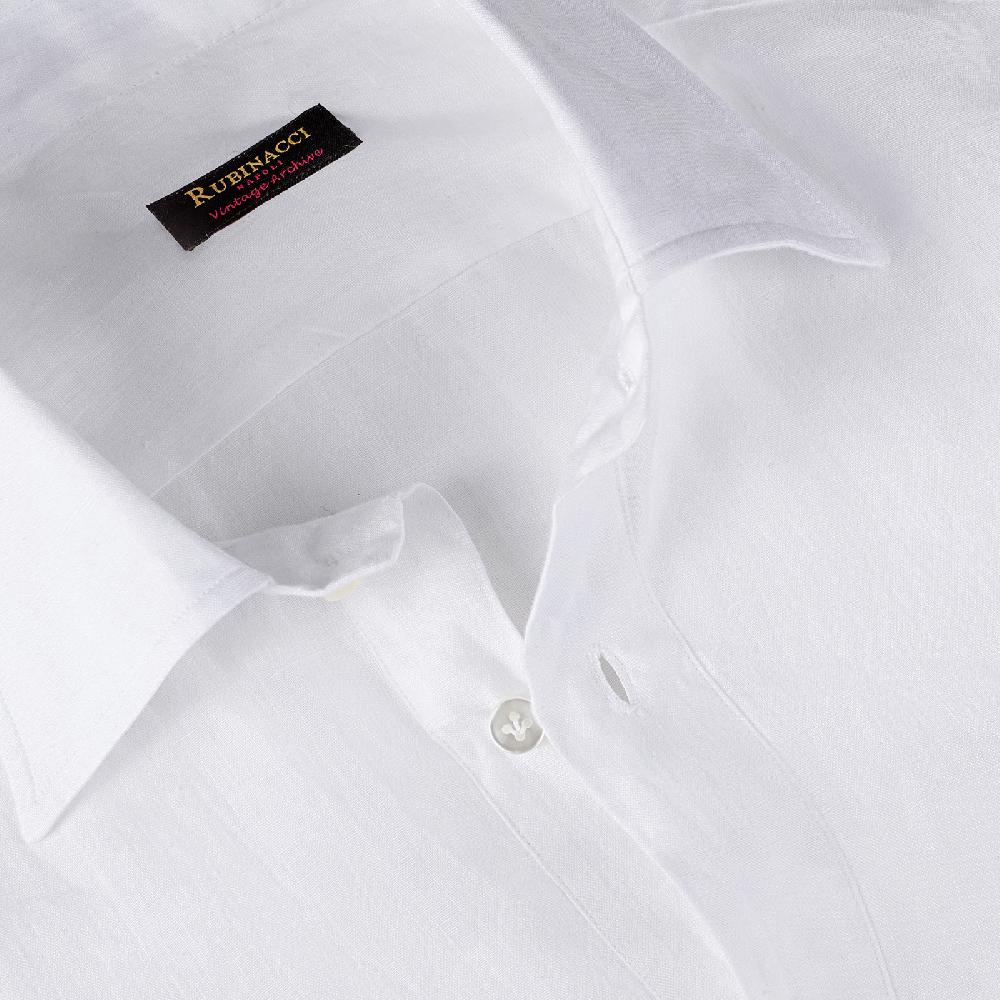 Rubinacci Vintage archive polo in lino bianca Sottocosto